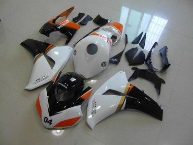 Preisgünstige Honda CBR 1000 RR 08-11 Verkleidungen - Weiß Und Schwarz Und Orange Rennen