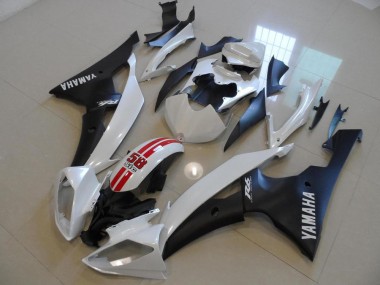 Preisgünstige Yamaha R6 08-16 Verkleidungen - Perl Weiß und Schwarz 58 Sic