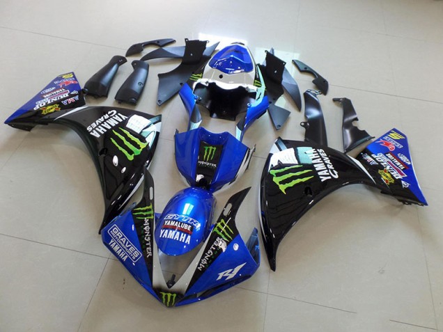 Preisgünstige Yamaha R1 09-11 Verkleidung - BlauSchwarz Monster Preisgünstige Yamaha R1 09-11 Verkleidung - BlauSchwarz Monster