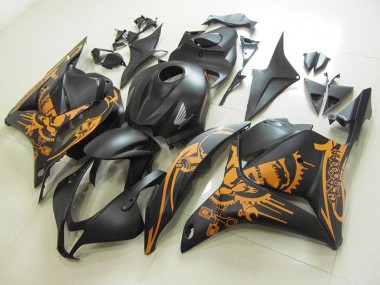 Preisgünstige Honda CBR 600 RR 09-12 Verkleidungen - Matt Schwarzer Orange Aufkleber