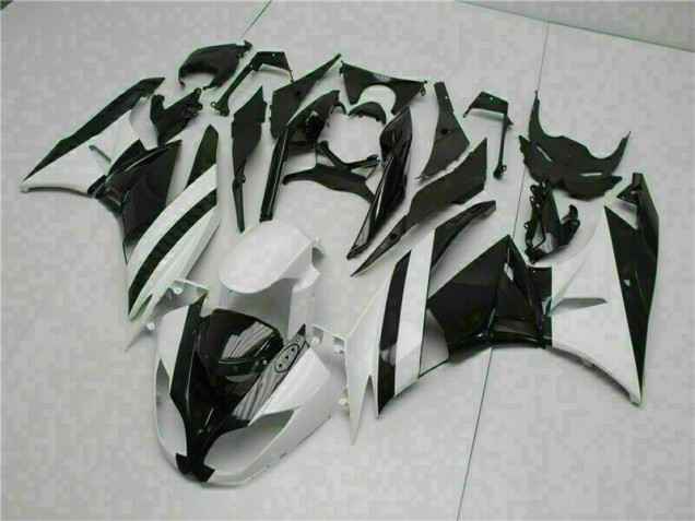 Preisgünstige Kawasaki ZX6R 09-12 Verkleidungen - Weiß Schwarz Preisgünstige Kawasaki ZX6R 09-12 Verkleidungen - Weiß Schwarz