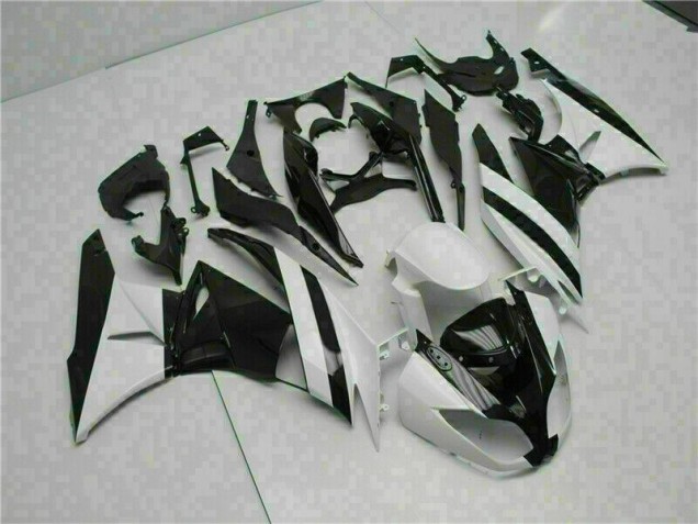 Preisgünstige Kawasaki ZX6R 09-12 Verkleidungen - Weiß Schwarz Preisgünstige Kawasaki ZX6R 09-12 Verkleidungen - Weiß Schwarz