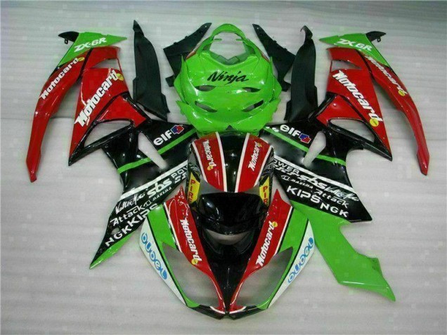 Preisgünstige Kawasaki ZX6R 09-12 Verkleidungen - Schwarz Rot Grün Motocard Preisgünstige Kawasaki ZX6R 09-12 Verkleidungen - Schwarz Rot Grün Motocard