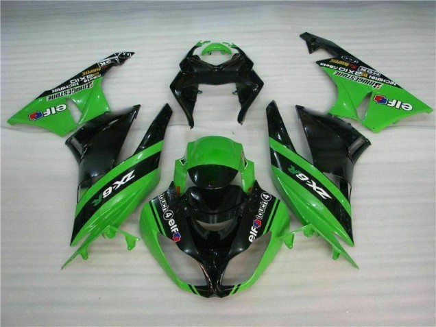 Preisgünstige Kawasaki ZX6R 09-12 Verkleidungen Komplett Sets - Schwarz Grün Preisgünstige Kawasaki ZX6R 09-12 Verkleidungen Komplett Sets - Schwarz Grün