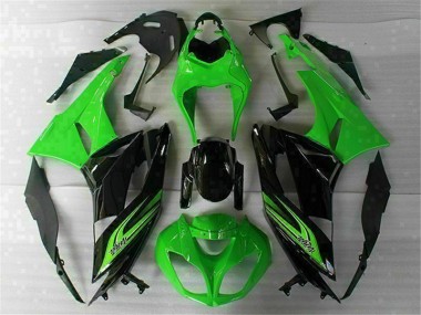 Preisgünstige Kawasaki ZX6R 09-12 Verkleidung - Grün Schwarz