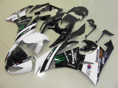 Preisgünstige Kawasaki ZX6R 09-12 Verkleidungen - Weiß Monster