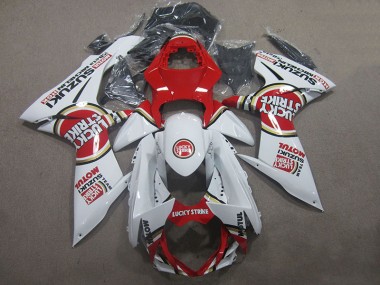 Preisgünstige Suzuki GSXR 600 K11 11-24 Verkleidungen - Weiß Lucky Strike Rot Motul