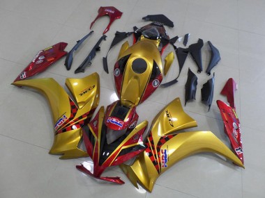 Preisgünstige Honda CBR 1000 RR 12-16 Verkleidungen - Gold und Dunkel rot