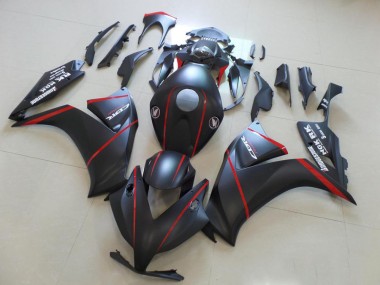 Preisgünstige Honda CBR 1000 RR 12-16 Verkleidungen - Matt Schwarz mit rotem Streifen