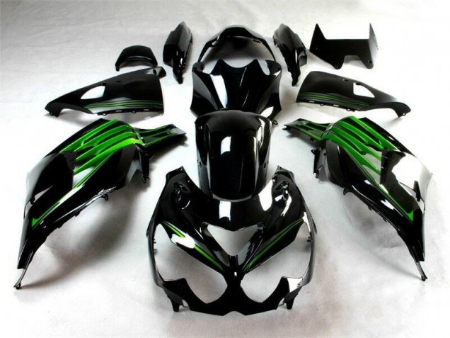 Preisgünstige Kawasaki ZX14R ZZR 1400 12-21 Verkleidungen - Schwarz Grün Preisgünstige Kawasaki ZX14R ZZR 1400 12-21 Verkleidungen - Schwarz Grün