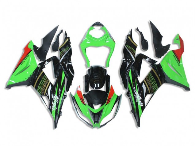 Preisgünstige Kawasaki ZX6R 13-18 Verkleidungen - Grün Schwarz Preisgünstige Kawasaki ZX6R 13-18 Verkleidungen - Grün Schwarz