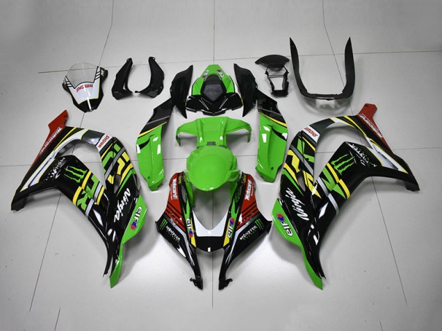 Preisgünstige Kawasaki ZX10R 16-19 Verkleidungen - Grün Schwarz Rot Ninja Monster Preisgünstige Kawasaki ZX10R 16-19 Verkleidungen - Grün Schwarz Rot Ninja Monster